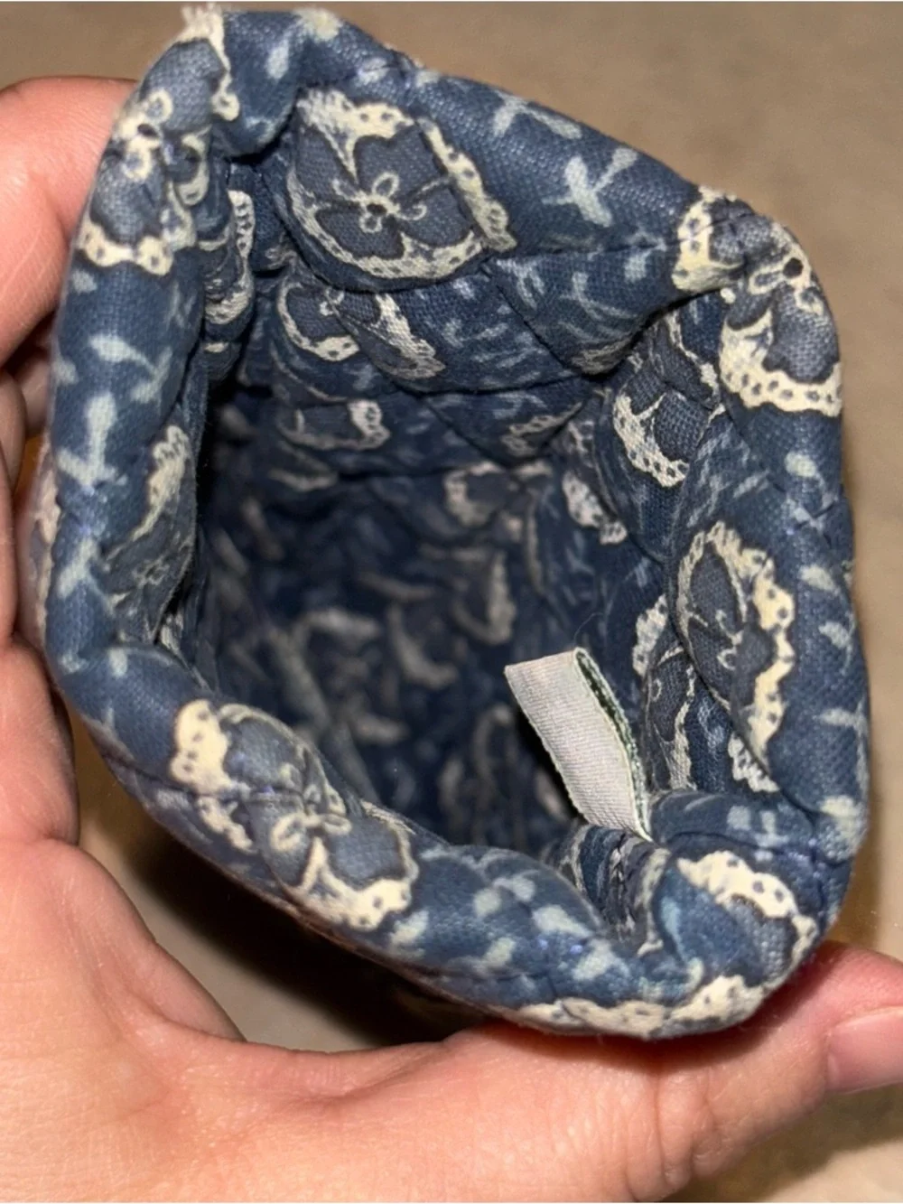 Vera Bradley Vintage Retired Indigo Blue Quilted Glasses Case